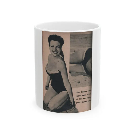 Pamela Duncan #24 - PHOTO Digest Mag. March '55 - 1 B&W Photo (Vintage Female Icon) White Coffee Mug 11oz - Go Mug Yourself