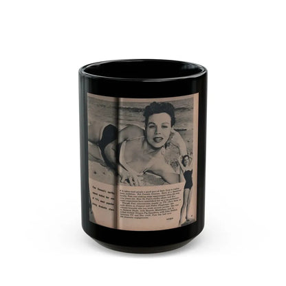 Pamela Duncan #26 - PHOTO Digest Mag. March '55 - 2 B&W Photos & Short Article (Vintage Female Icon) Black Coffee Mug 15oz - Go Mug Yourself