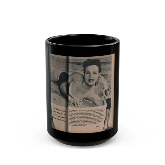 Pamela Duncan #26 - PHOTO Digest Mag. March '55 - 2 B&W Photos & Short Article (Vintage Female Icon) Black Coffee Mug 15oz - Go Mug Yourself