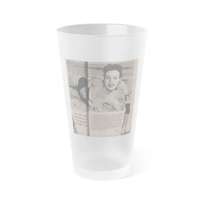 Pamela Duncan #26 - PHOTO Digest Mag. March '55 - 2 B&W Photos & Short Article (Vintage Female Icon) Frosted Pint Glass 16oz-16oz-Frosted-Go Mug Yourself
