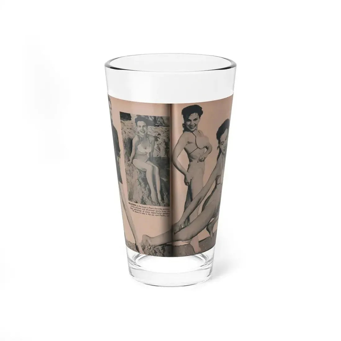 Pamela Duncan #27 - PHOTO Digest Mag. March '55 - 4 B&W Photos (Vintage Female Icon) Pint Glass 16oz 16oz - Go Mug Yourself
