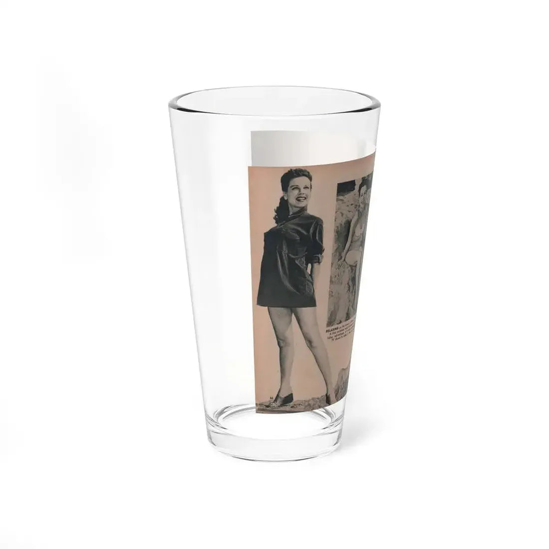 Pamela Duncan #27 - PHOTO Digest Mag. March '55 - 4 B&W Photos (Vintage Female Icon) Pint Glass 16oz - Go Mug Yourself
