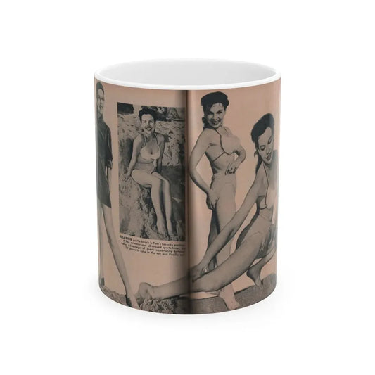 Pamela Duncan #27 - PHOTO Digest Mag. March '55 - 4 B&W Photos (Vintage Female Icon) White Coffee Mug 11oz - Go Mug Yourself
