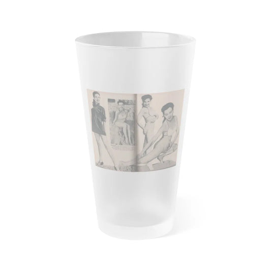 Pamela Duncan #27 - PHOTO Digest Mag. March '55 - 4 B&W Photos (Vintage Female Icon) Frosted Pint Glass 16oz-16oz-Frosted-Go Mug Yourself
