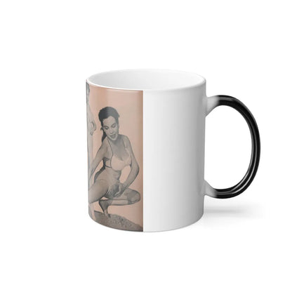 Pamela Duncan #27 - PHOTO Digest Mag. March '55 - 4 B&W Photos (Vintage Female Icons) Color Changing Mug 11oz-Go Mug Yourself