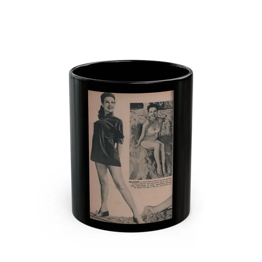 Pamela Duncan #28 - PHOTO Digest Mag. March '55 - 2 B&W Photos (Vintage Female Icon) Black Coffee Mug 11oz - Go Mug Yourself