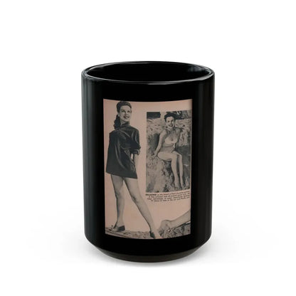 Pamela Duncan #28 - PHOTO Digest Mag. March '55 - 2 B&W Photos (Vintage Female Icon) Black Coffee Mug 15oz - Go Mug Yourself