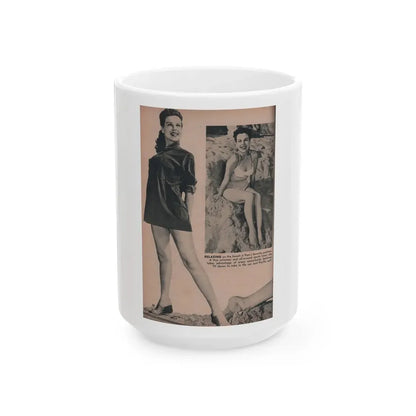 Pamela Duncan #28 - PHOTO Digest Mag. March '55 - 2 B&W Photos (Vintage Female Icon) White Coffee Mug 15oz - Go Mug Yourself