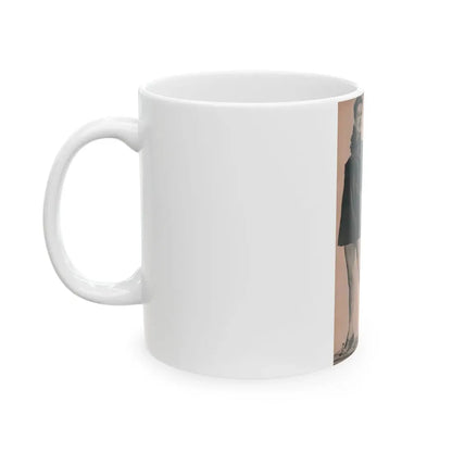 Pamela Duncan #28 - PHOTO Digest Mag. March '55 - 2 B&W Photos (Vintage Female Icon) White Coffee Mug - Go Mug Yourself