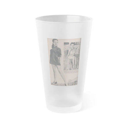 Pamela Duncan #28 - PHOTO Digest Mag. March '55 - 2 B&W Photos (Vintage Female Icon) Frosted Pint Glass 16oz-16oz-Frosted-Go Mug Yourself