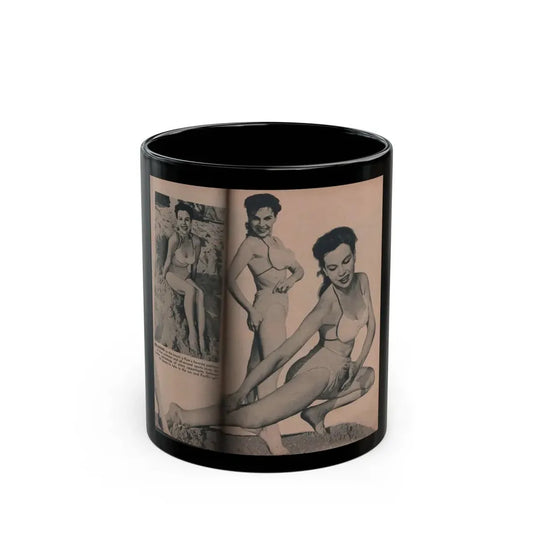 Pamela Duncan #29 - PHOTO Digest Mag. March '55 - 3 B&W Photos (Vintage Female Icon) Black Coffee Mug 11oz - Go Mug Yourself