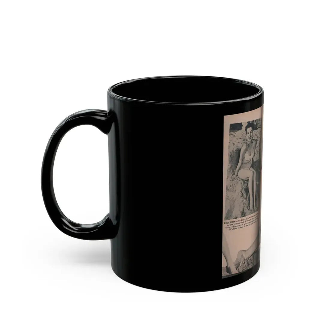 Pamela Duncan #29 - PHOTO Digest Mag. March '55 - 3 B&W Photos (Vintage Female Icon) Black Coffee Mug - Go Mug Yourself