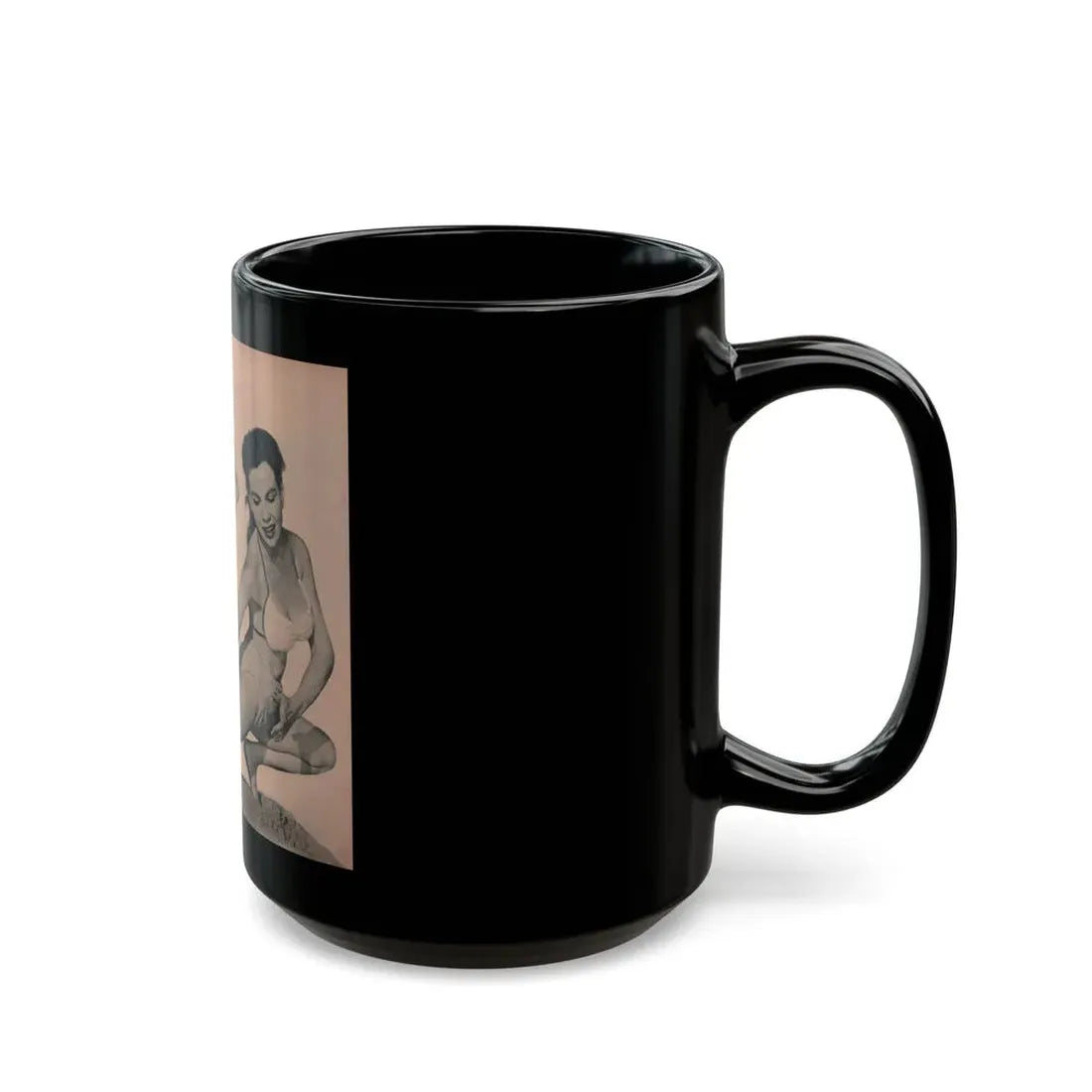 Pamela Duncan #29 - PHOTO Digest Mag. March '55 - 3 B&W Photos (Vintage Female Icon) Black Coffee Mug - Go Mug Yourself