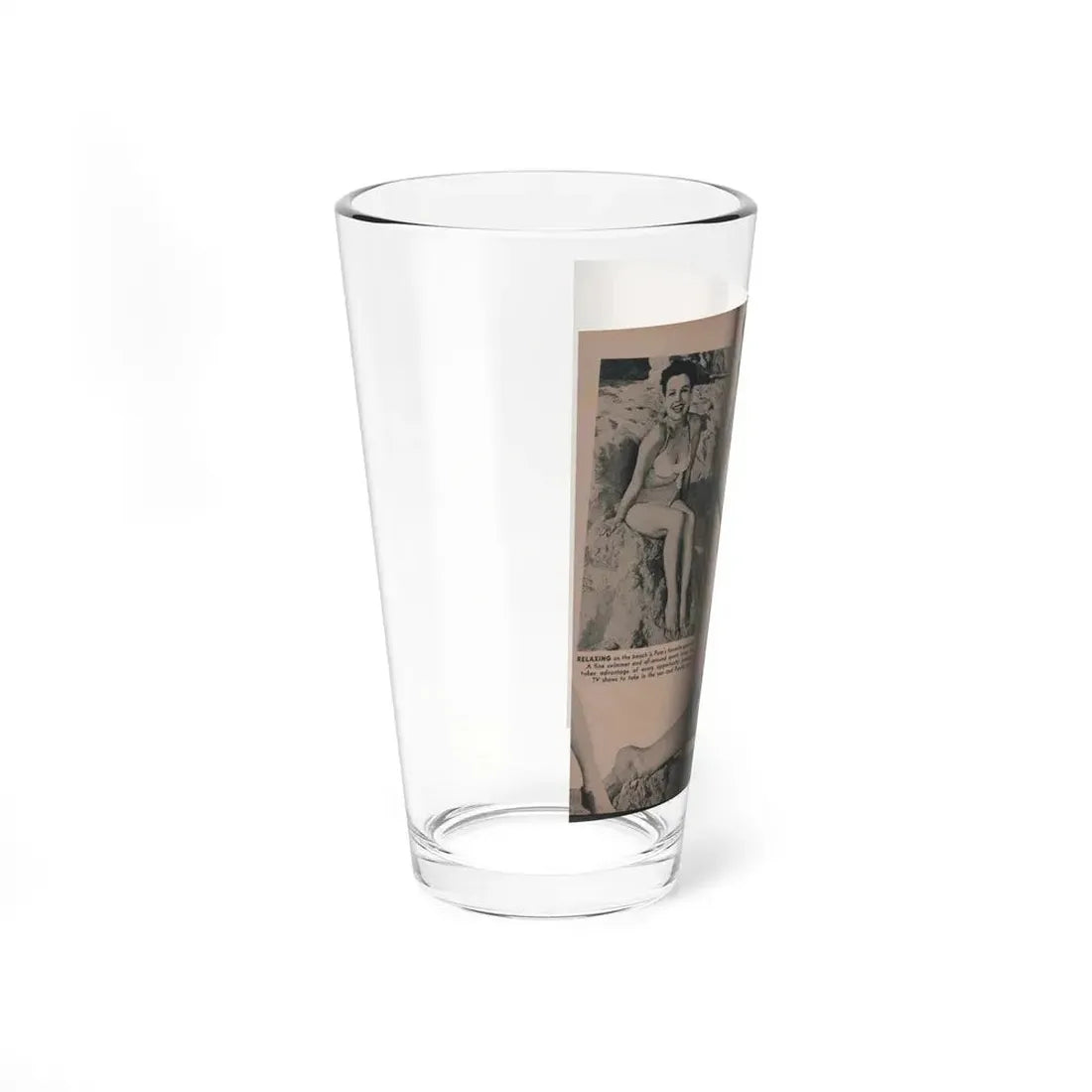 Pamela Duncan #29 - PHOTO Digest Mag. March '55 - 3 B&W Photos (Vintage Female Icon) Pint Glass 16oz - Go Mug Yourself