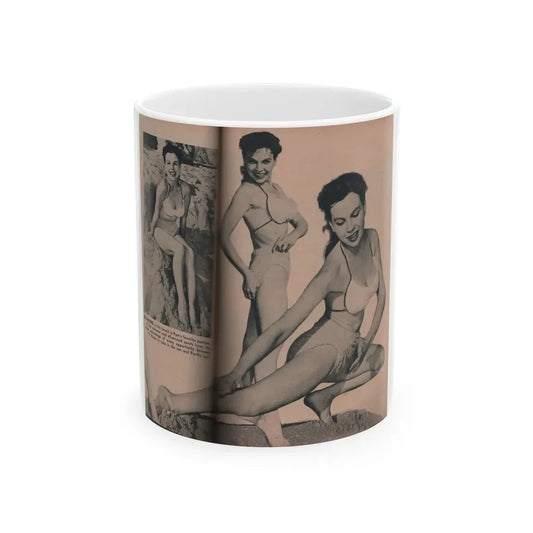 Pamela Duncan #29 - PHOTO Digest Mag. March '55 - 3 B&W Photos (Vintage Female Icon) White Coffee Mug 11oz - Go Mug Yourself