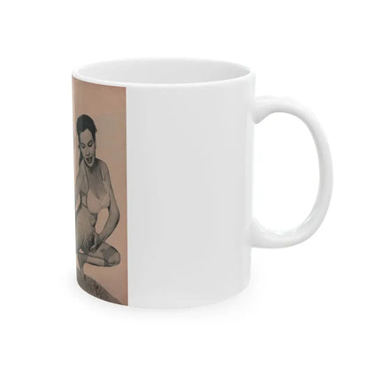 Pamela Duncan #29 - PHOTO Digest Mag. March '55 - 3 B&W Photos (Vintage Female Icon) White Coffee Mug - Go Mug Yourself