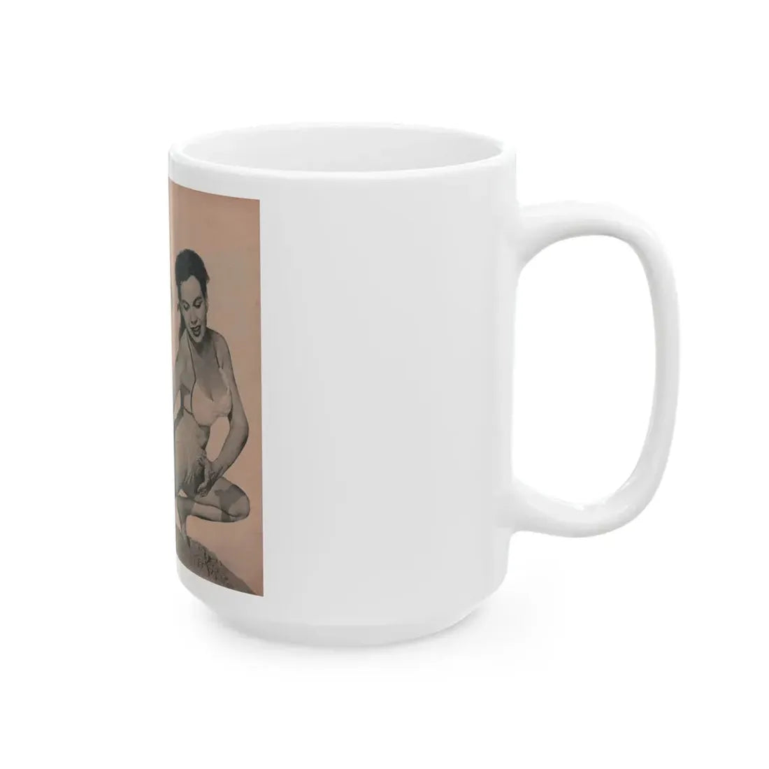 Pamela Duncan #29 - PHOTO Digest Mag. March '55 - 3 B&W Photos (Vintage Female Icon) White Coffee Mug - Go Mug Yourself