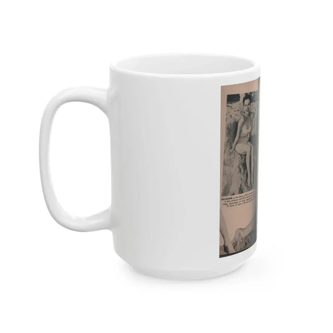 Pamela Duncan #29 - PHOTO Digest Mag. March '55 - 3 B&W Photos (Vintage Female Icon) White Coffee Mug - Go Mug Yourself