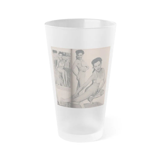 Pamela Duncan #29 - PHOTO Digest Mag. March '55 - 3 B&W Photos (Vintage Female Icon) Frosted Pint Glass 16oz-16oz-Frosted-Go Mug Yourself