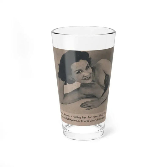 Pamela Duncan #31 - GALA Mag. March '56 - 1 Small B&W Photo (Vintage Female Icon) Pint Glass 16oz 16oz - Go Mug Yourself