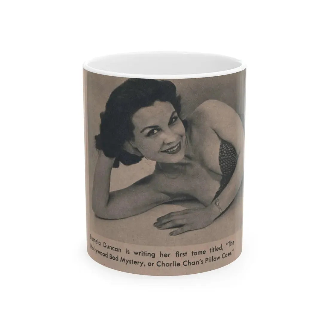 Pamela Duncan #31 - GALA Mag. March '56 - 1 Small B&W Photo (Vintage Female Icon) White Coffee Mug 11oz - Go Mug Yourself