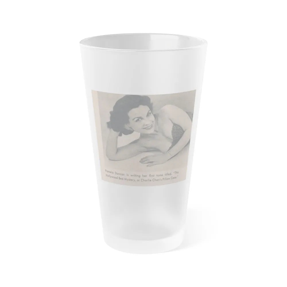 Pamela Duncan #31 - GALA Mag. March '56 - 1 Small B&W Photo (Vintage Female Icon) Frosted Pint Glass 16oz-16oz-Frosted-Go Mug Yourself