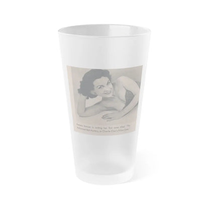 Pamela Duncan #31 - GALA Mag. March '56 - 1 Small B&W Photo (Vintage Female Icon) Frosted Pint Glass 16oz-16oz-Frosted-Go Mug Yourself