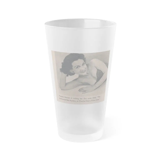 Pamela Duncan #31 - GALA Mag. March '56 - 1 Small B&W Photo (Vintage Female Icon) Frosted Pint Glass 16oz-16oz-Frosted-Go Mug Yourself