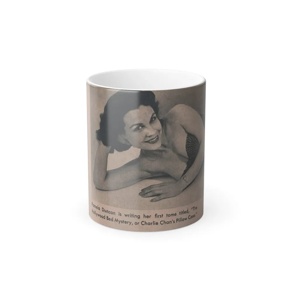 Pamela Duncan #31 - GALA Mag. March '56 - 1 Small B&W Photo (Vintage Female Icons) Color Changing Mug 11oz-11oz-Go Mug Yourself