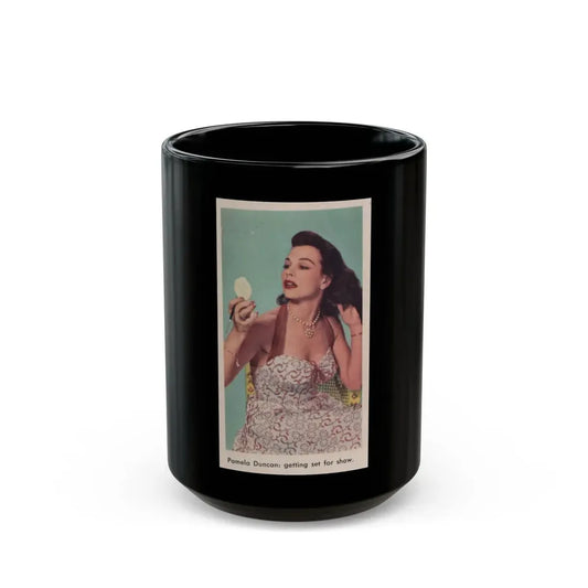 Pamela Duncan #34 - 2.25x4 Clipping (Vintage Female Icon) Black Coffee Mug 15oz - Go Mug Yourself