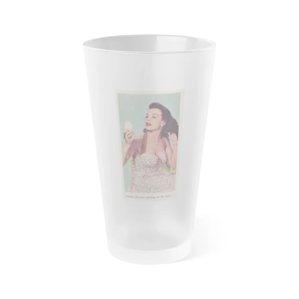 Pamela Duncan #34 - 2.25x4 Clipping (Vintage Female Icon) Frosted Pint Glass 16oz-16oz-Frosted-Go Mug Yourself