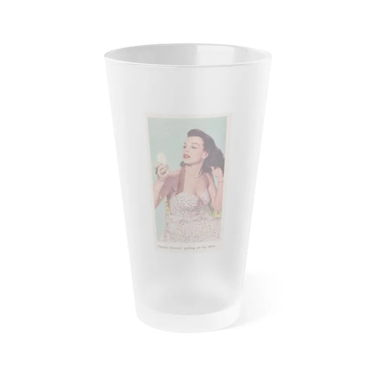 Pamela Duncan #34 - 2.25x4 Clipping (Vintage Female Icon) Frosted Pint Glass 16oz-16oz-Frosted-Go Mug Yourself