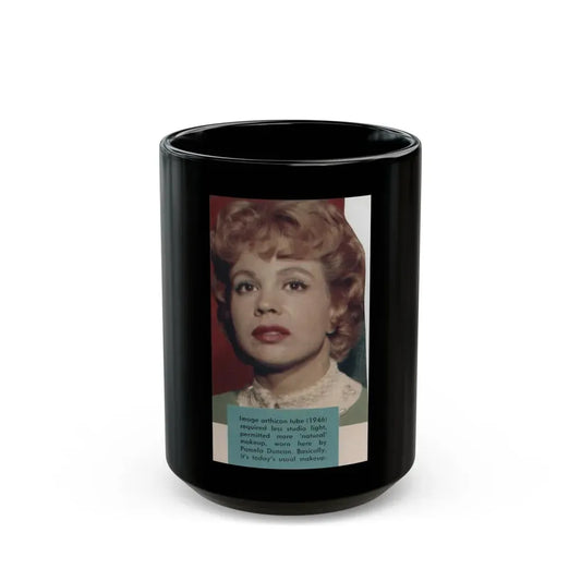 Pamela Duncan #36 - 2.5x4 Clipping (Vintage Female Icon) Black Coffee Mug 15oz - Go Mug Yourself
