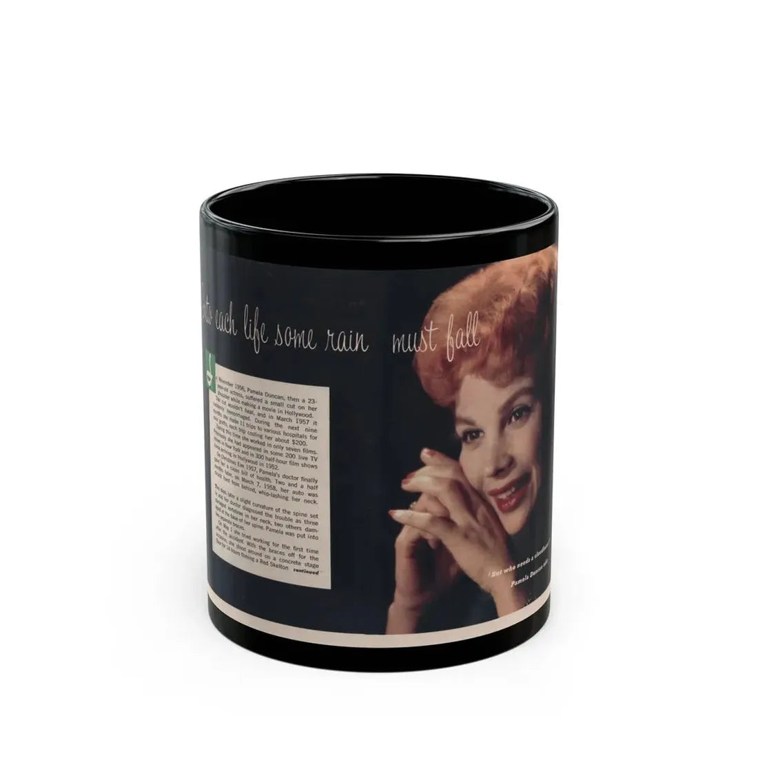 Pamela Duncan #37 - 7x10 (Vintage Female Icon) Black Coffee Mug 11oz - Go Mug Yourself