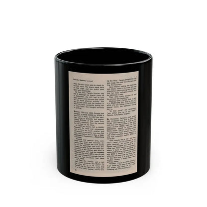 Pamela Duncan #38 - 5x7 Artricle continued no photo (Vintage Female Icon) Black Coffee Mug 11oz - Go Mug Yourself
