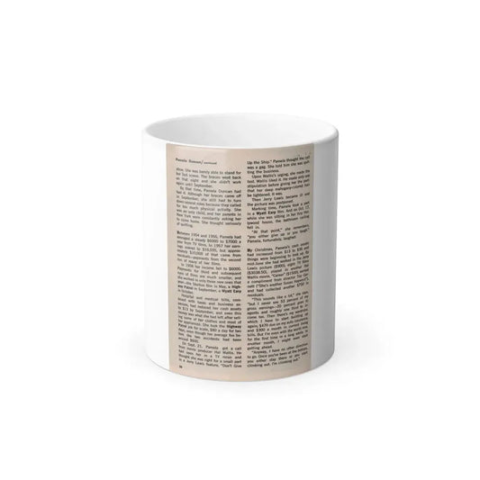 Pamela Duncan #38 - 5x7 Artricle continued no photo (Vintage Female Icon) Color Changing Mug 11oz 11oz - Go Mug Yourself