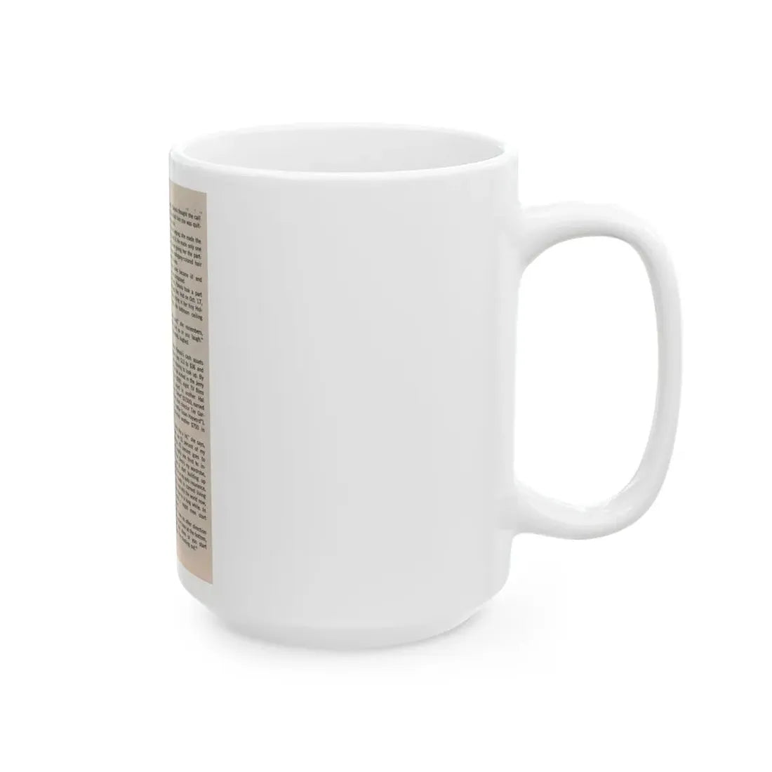 Pamela Duncan #38 - 5x7 Artricle continued no photo (Vintage Female Icon) White Coffee Mug - Go Mug Yourself