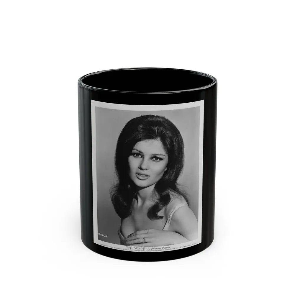 Pamela Tiffin #02 (Vintage Female Icon) Black Coffee Mug-11oz-Go Mug Yourself