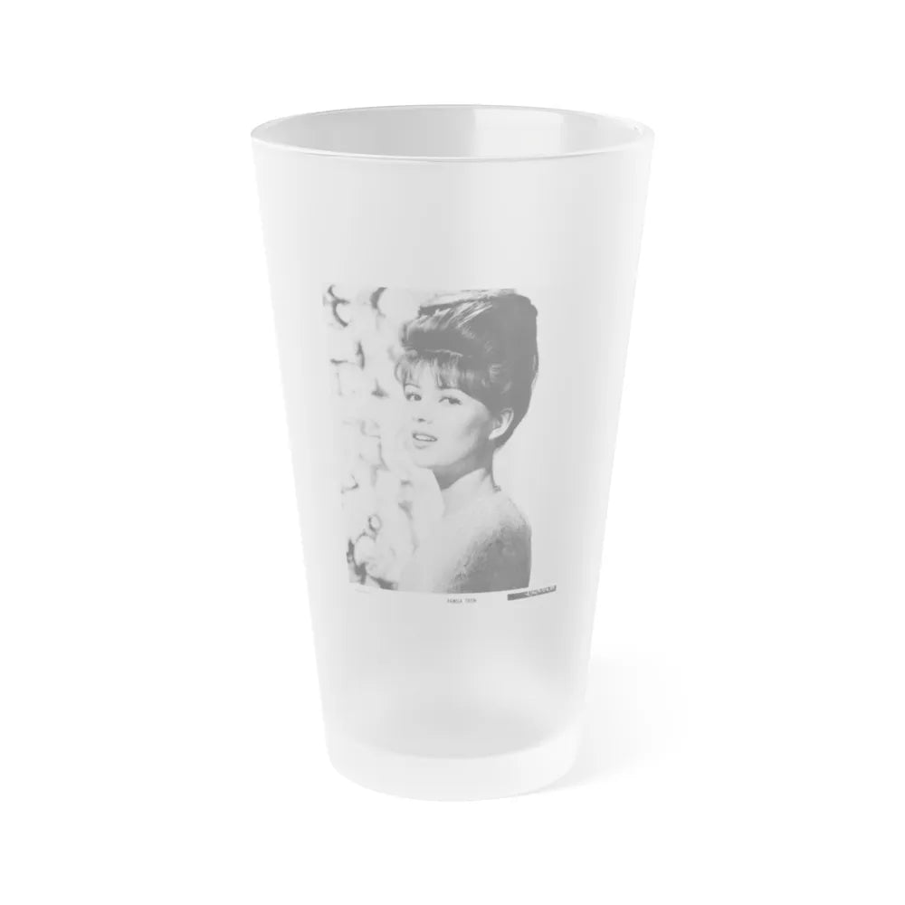 Pamela Tiffin #04 (Vintage Female Icon) Frosted Pint Glass 16oz-16oz-Frosted-Go Mug Yourself