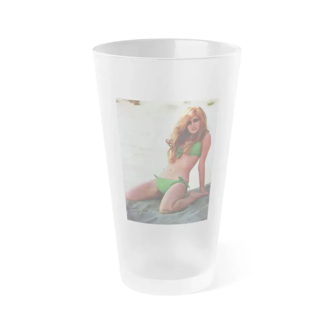 Pamela Tiffin #102 (Vintage Female Icon) Frosted Pint Glass 16oz 16oz Frosted - Go Mug Yourself