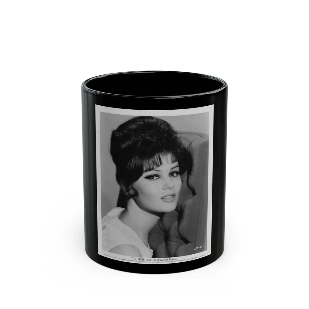 Pamela Tiffin #1111 (Vintage Female Icon) Black Coffee Mug-11oz-Go Mug Yourself