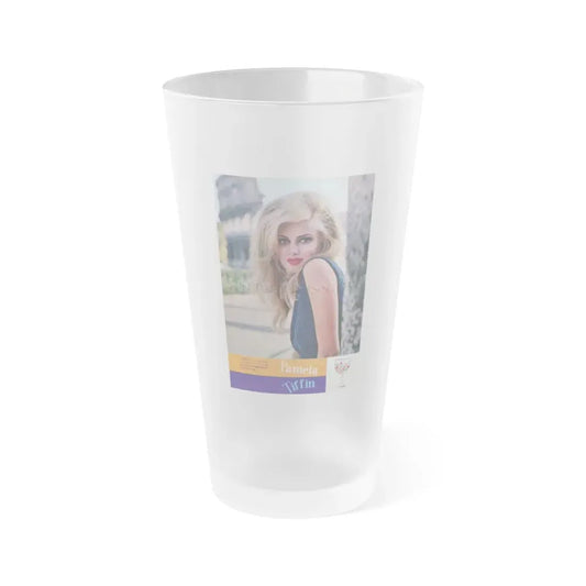 Pamela Tiffin #112 (Vintage Female Icon) Frosted Pint Glass 16oz 16oz Frosted - Go Mug Yourself