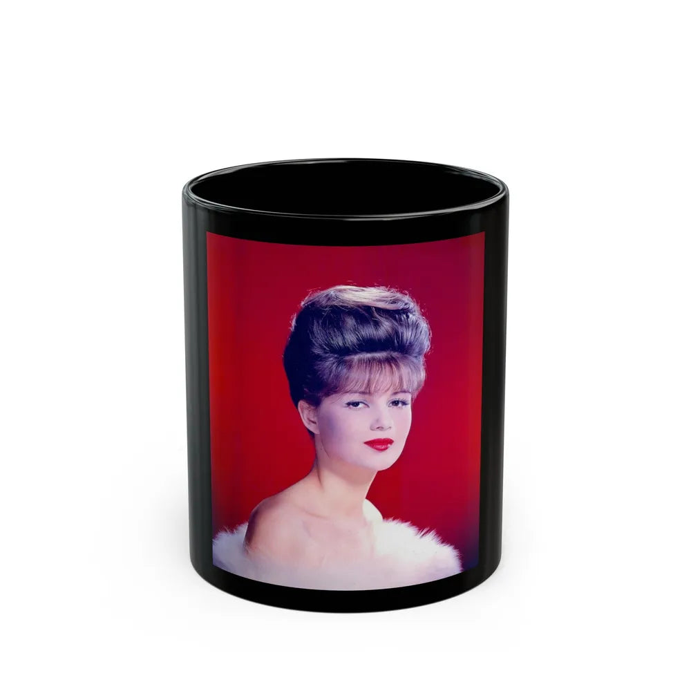 Pamela Tiffin #12 (Vintage Female Icon) Black Coffee Mug-11oz-Go Mug Yourself