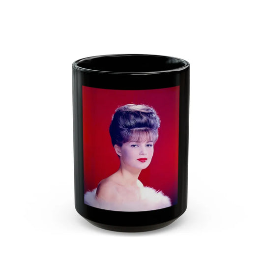 Pamela Tiffin #12 (Vintage Female Icon) Black Coffee Mug-15oz-Go Mug Yourself