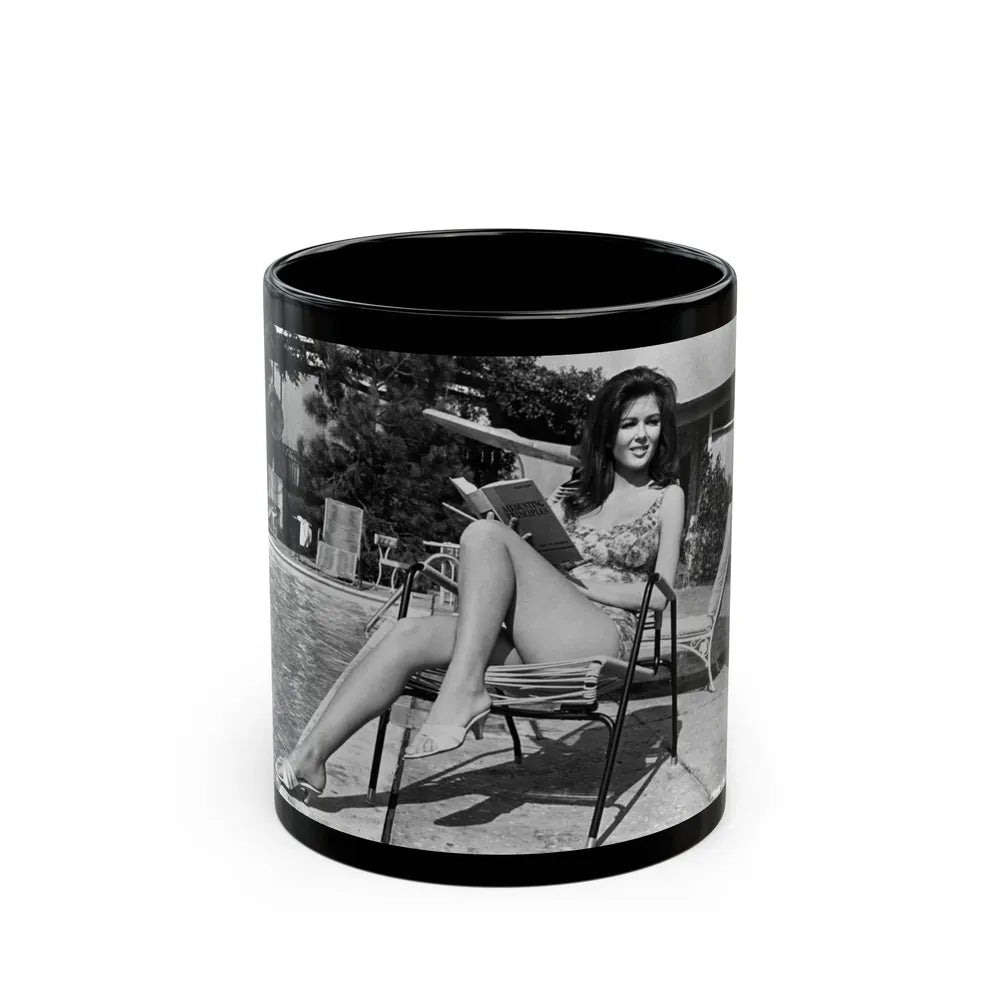 Pamela Tiffin #139 (Vintage Female Icon) Black Coffee Mug-11oz-Go Mug Yourself