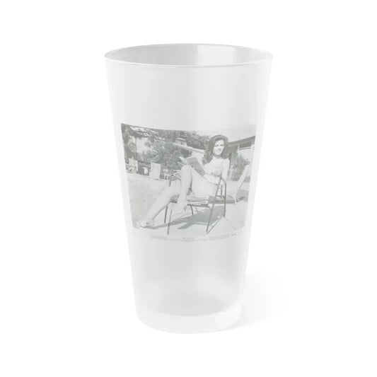 Pamela Tiffin #1392 (Vintage Female Icon) Frosted Pint Glass 16oz 16oz Frosted - Go Mug Yourself