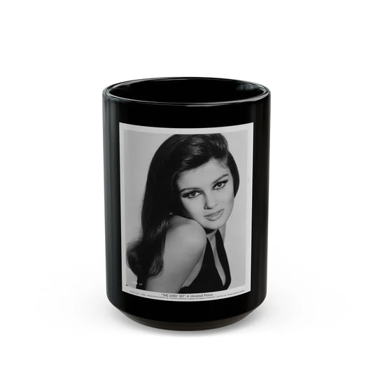 Pamela Tiffin #155 (Vintage Female Icon) Black Coffee Mug-15oz-Go Mug Yourself