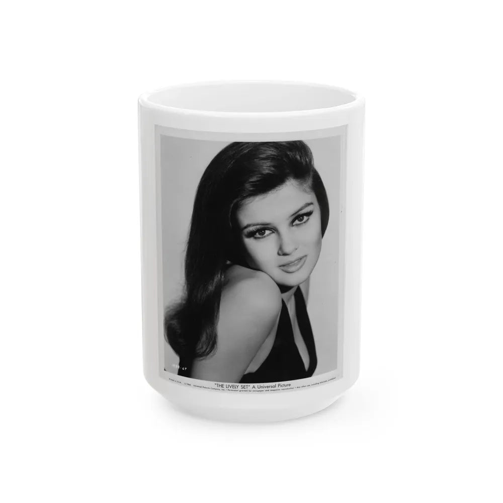 Pamela Tiffin #155 (Vintage Female Icon) White Coffee Mug-15oz-Go Mug Yourself