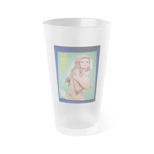 Pamela Tiffin #175 - Mag. on Table Pam on Cover (Vintage Female Icon) Frosted Pint Glass 16oz 16oz Frosted - Go Mug Yourself