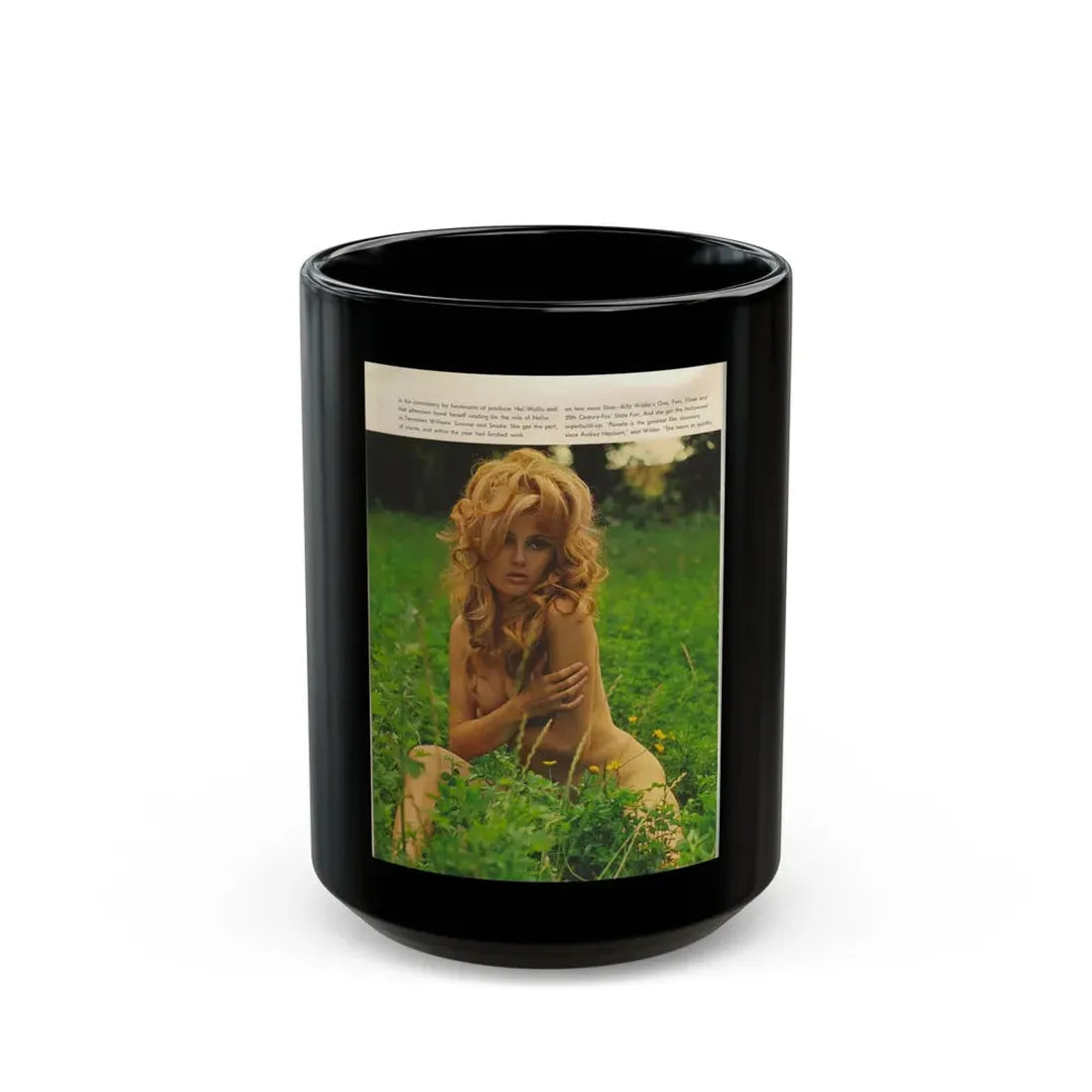 Pamela Tiffin #178 - Playboy February '69 Photo (Vintage Female Icon) Black Coffee Mug 15oz - Go Mug Yourself